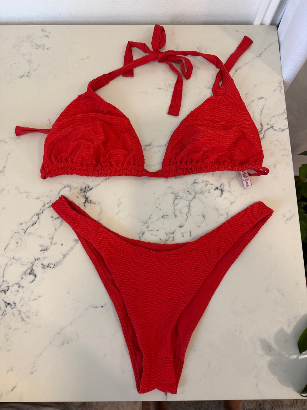 Luli Fama Red Bikini Set (Large & DD Cup)